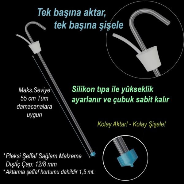 Pratik Tortusuz Şarap Aktarma ve Şişeleme Çubuğu - Pratik Sistem -  EvdeŞarap